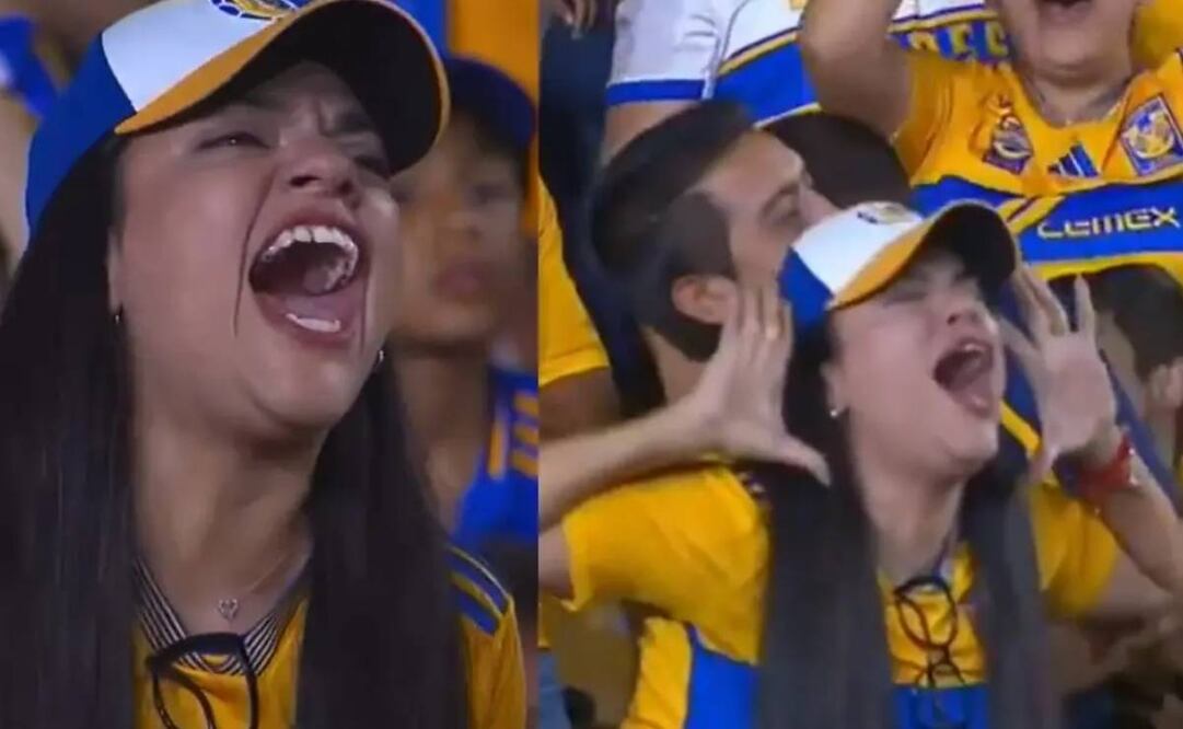 Aficionada de Tigres se volvió viral por insultar al árbitro en el partido ante Cruz Azul. Foto: Especial