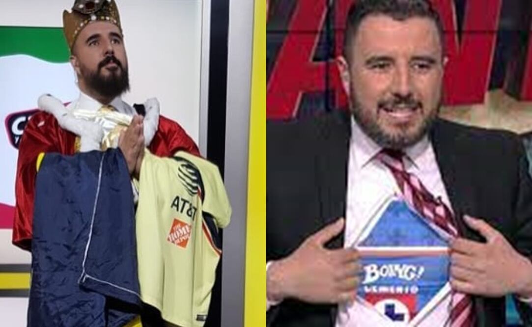 Álvaro Morales con la playera del América y con la playera de Cruz Azul / FOTOS: Capturas