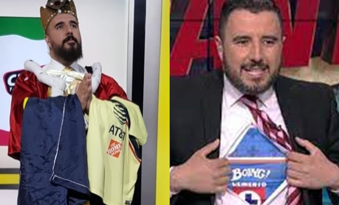 Álvaro Morales con la playera del América y con la playera de Cruz Azul / FOTOS: Capturas