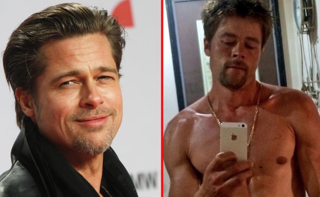 Fotos. Brad Pitt (AP Photo/Markus Schreiber) Nathan Meads (Instagram @bradpitt_lookalike)