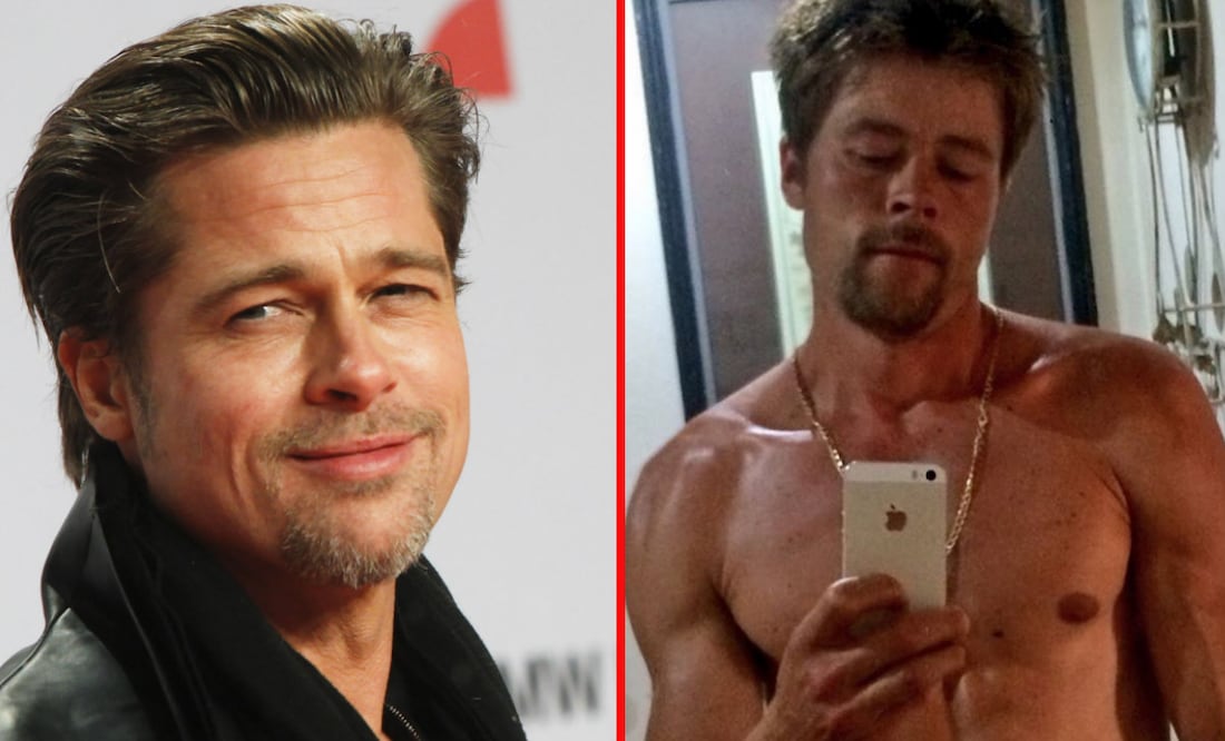 Fotos. Brad Pitt (AP Photo/Markus Schreiber) Nathan Meads (Instagram @bradpitt_lookalike)