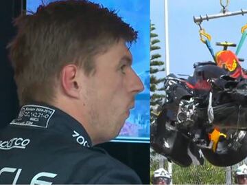 Así fue la reacción de Max Verstappen, tras el aparatoso accidente de Checo Pérez