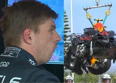 Así fue la reacción de Max Verstappen, tras el aparatoso accidente de Checo Pérez