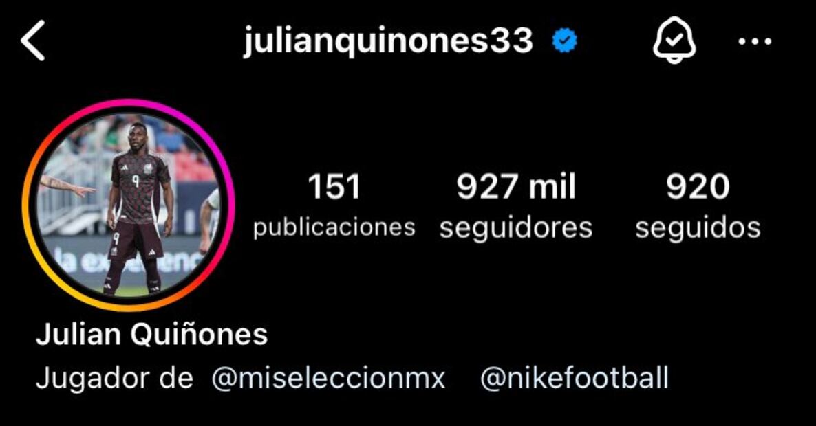 Quiñones quitó de su Instagram que es jugador del América. Foto: Especial