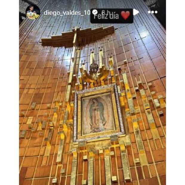 Diego Valdés compartió una imagen de la Virgen de Guadalupe, previo a la Final del Apertura 2024. FOTO: @diego_valdes_10