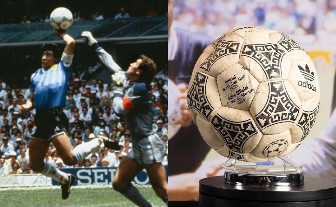 El balón de la "Mano de Dios" de Diego Armando Maradona se subastó por impresionante cantidad / FOTO: ESPECIAL