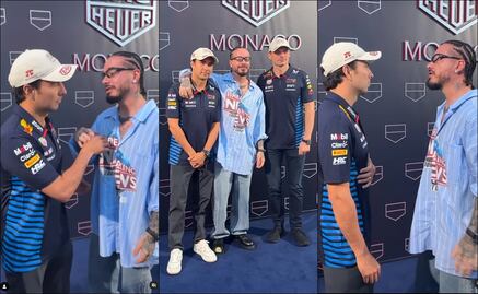 Checo Pérez tuvo un emotivo encuentro con el reggaetonero J Balvin en el GP de Mónaco
