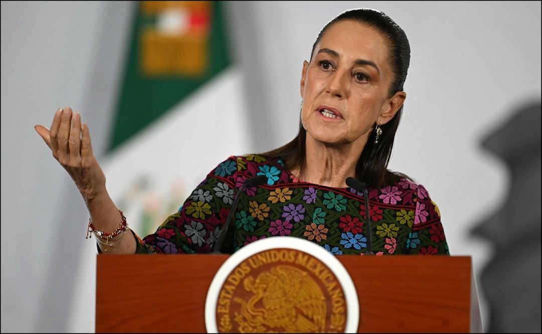 Claudia Sheinbaum, durante su conferencia de prensa matutina. FOTO: AFP