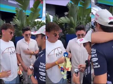 Igor Lichnovsky e Israel Reyes saludaron a Sergio Pérez antes de su carrera en el GP de Miami