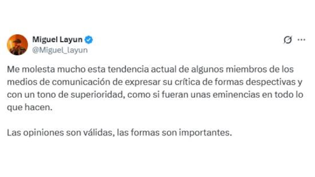 Esta es la publicación de Miguel Layún donde explotó contra un comentarista. Foto: Especial