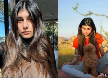 Mia Khalifa recoge popó de su perro con cubrebocas… ¡y se lo vuelve a poner!