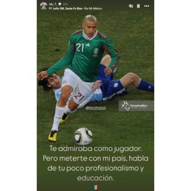 Así fue la reacción de Adolfo Bautista dirigida a Messi. FOTO: @bb_7_