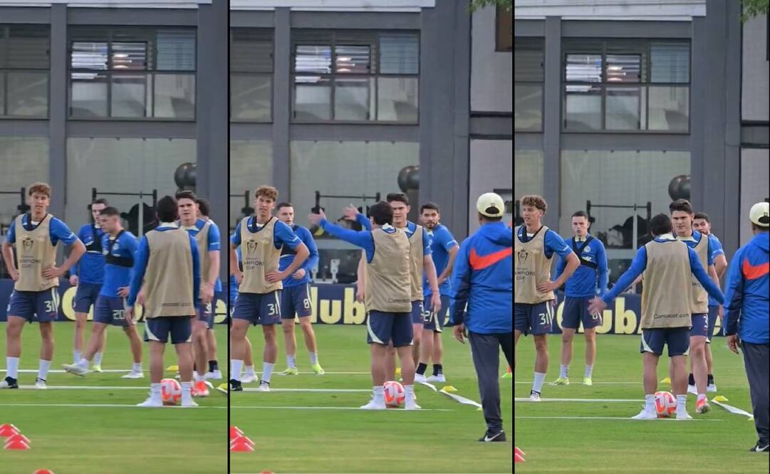 Alejandro Zendejas e Israel Reyes se hicieron de palabras en un entrenamiento del América. Foto: Especial