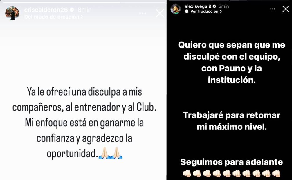 Vega y Calderón ofrecieron disculpas por su indisciplina en Toluca. Foto: Especial