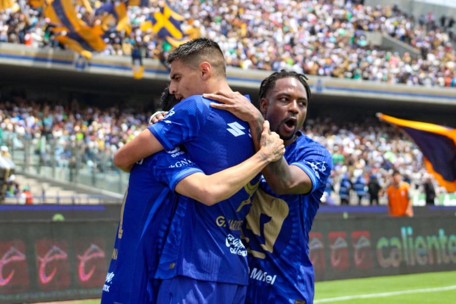 Pumas en festejo de gol, durante la fase regular del torneo Clausura 2026 de la Liga MX - Foto: Maritza Villagómez/EL GRÁFICO