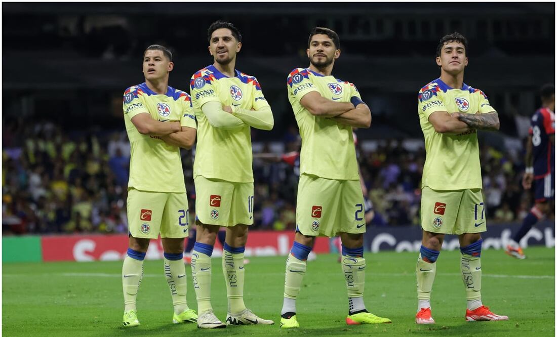 Jugadores de América celebrando un gol ante New England Revolution en Concachampions / FOTO: Fernanda Rojas