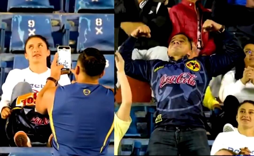 Un aficionado del América vivió con pasión el triunfo ante Santos, pero no fue correspondido por su pareja. Foto: Especial