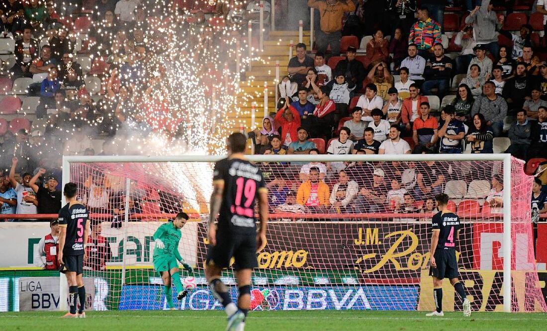 Pumas cayó por la mínima diferencia en su visita al Necaxa. Foto: Especial