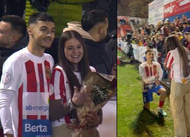 Jugador del Barbastro pide matrimonio pese a que su equipo sufrió una goleada ante el Barcelona