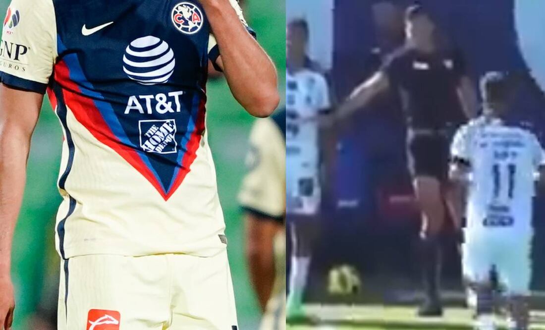 Alan Medina no le gustó salir del terreno de juego y se enfrentó con uno de sus compañeros. Foto: Especial.