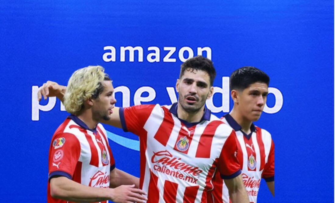 Cade Cowell y Antonio Briseño con Chivas con logo de Amazon Prime / FOTOS: Imago7 y Especial