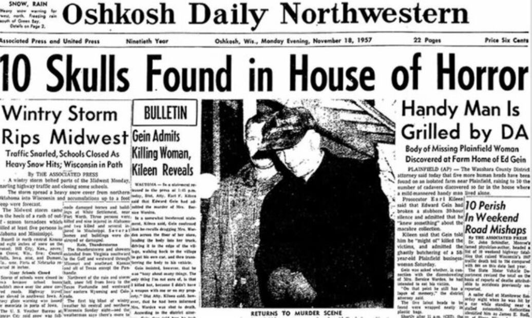 Ed Gein, el asesino que fabricaba terribles objetos con la piel de sus víctimas