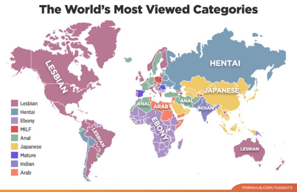 Los 10 países que vieron más porno en 2019
