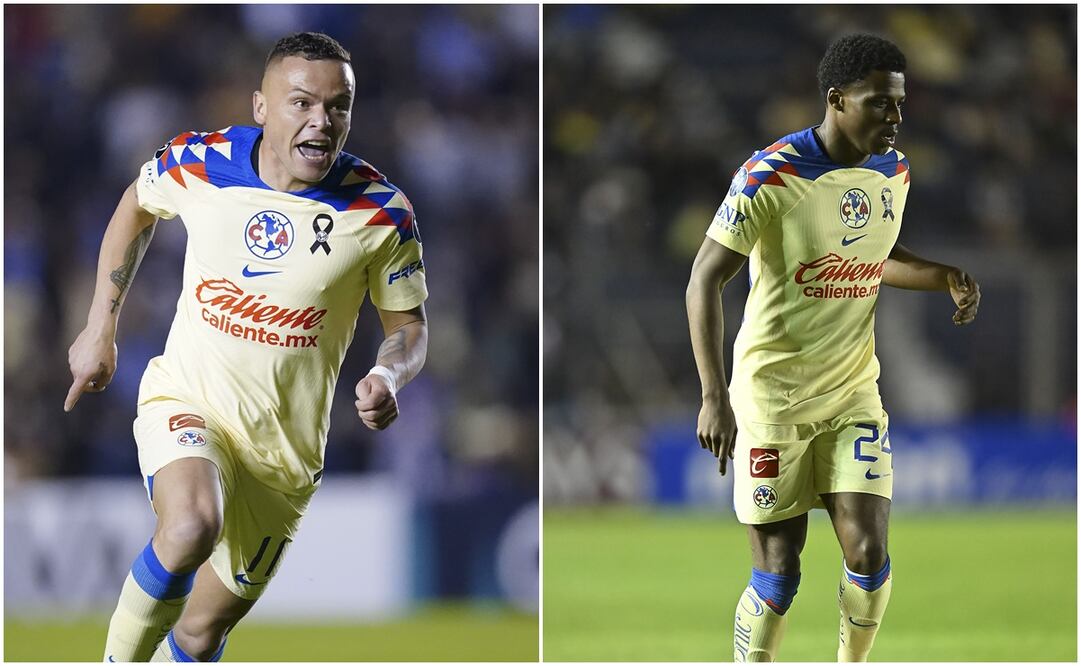 Cabecita Rodríguez y Javairo Dilrosun, jugando con el América