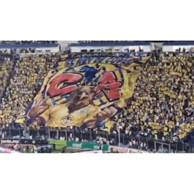 América sacó un tifo en la Final de Ida ante Toluca con el lema: 'Rey de Copas'. Foto: Especial