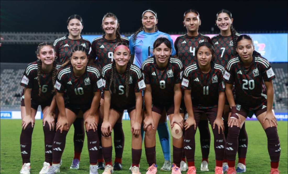 Este fue el once inicial de México que enfrentó a Italia en los Cuartos de Final del Mundial Sub 17 de Marruecos 2025. FOTO: @miseleccionfem