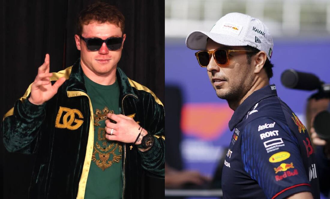 Saúl Álvarez visitó a Sergio Pérez previo a la última carrera de la Fórmula 1. Foto: Imago7