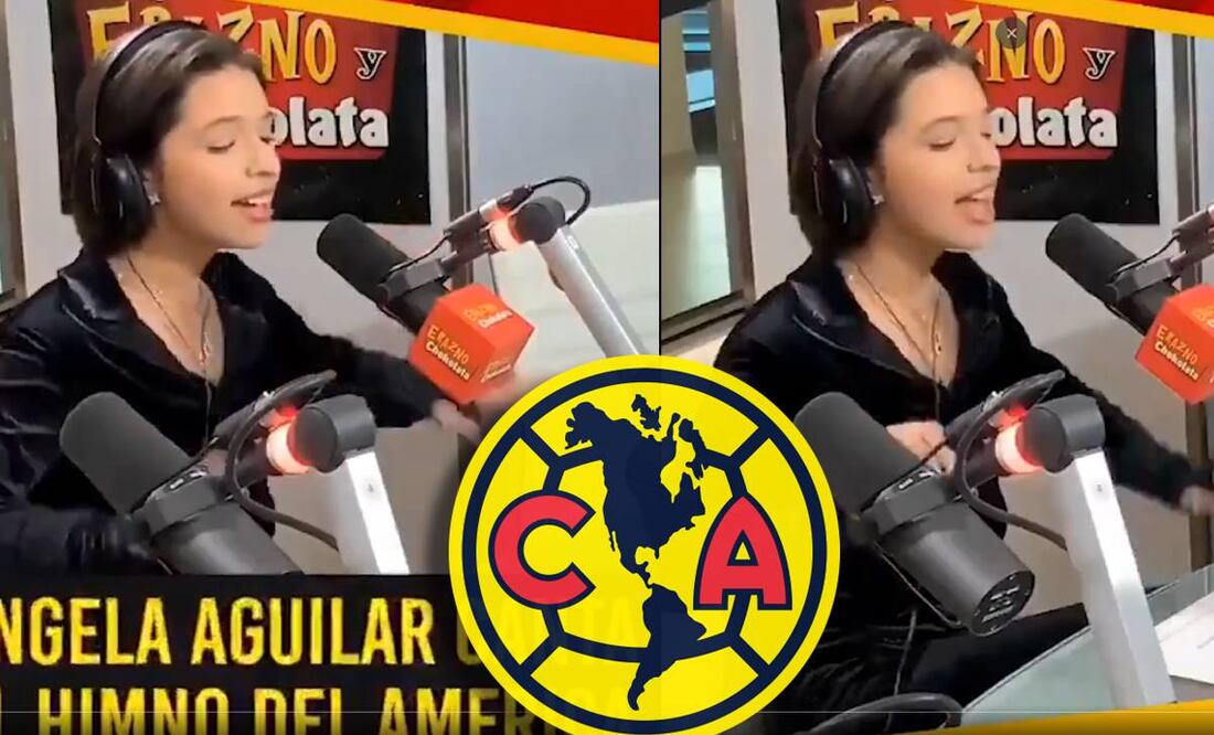 Ángela Aguilar cantó el himno del América y enamoró a los aficionados de las Águilas. Foto: Especial
