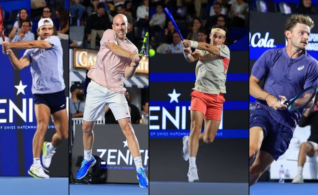 Tomas Machac, Adrian Mannarino, Casper Ruud y David Goffin. FOTO: UTS Guadalajara