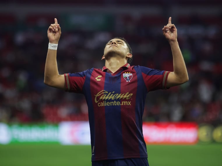 Atlante en festejo de gol, durante su victoria ante los Rayados de Monterrey en la fase regular del Apertura 2026 - Foto: Carlos Mejía | EL UNIVERSAL