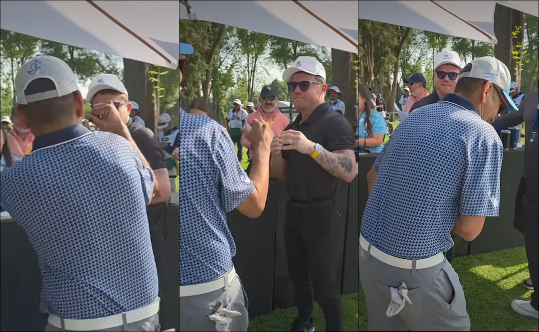 Así fue el 'candente' encuentro entre Jorge Campos y Saúl Álvarez. FOTO: Capturas