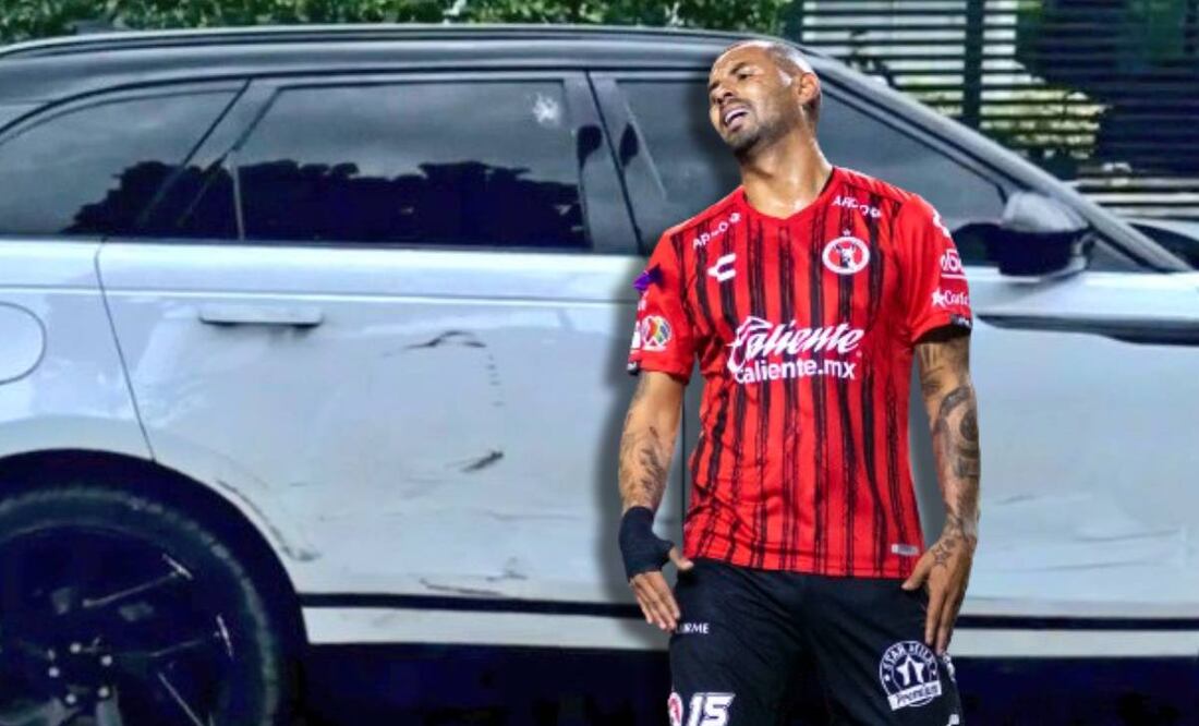 Así quedó la camioneta de Edwin Cardona tras el intento de asalto. FOTO: Especial