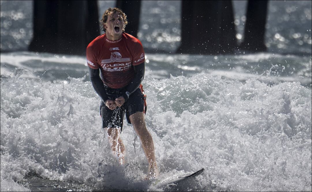 Alan Cleland, durante su participación en el US Open de surf. FOTO: AP