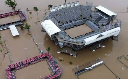 Sede del Abierto Mexicano de Tenis luce afectada por el paso del Huracán John