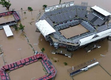 Sede del Abierto Mexicano de Tenis luce afectada por el paso del Huracán John