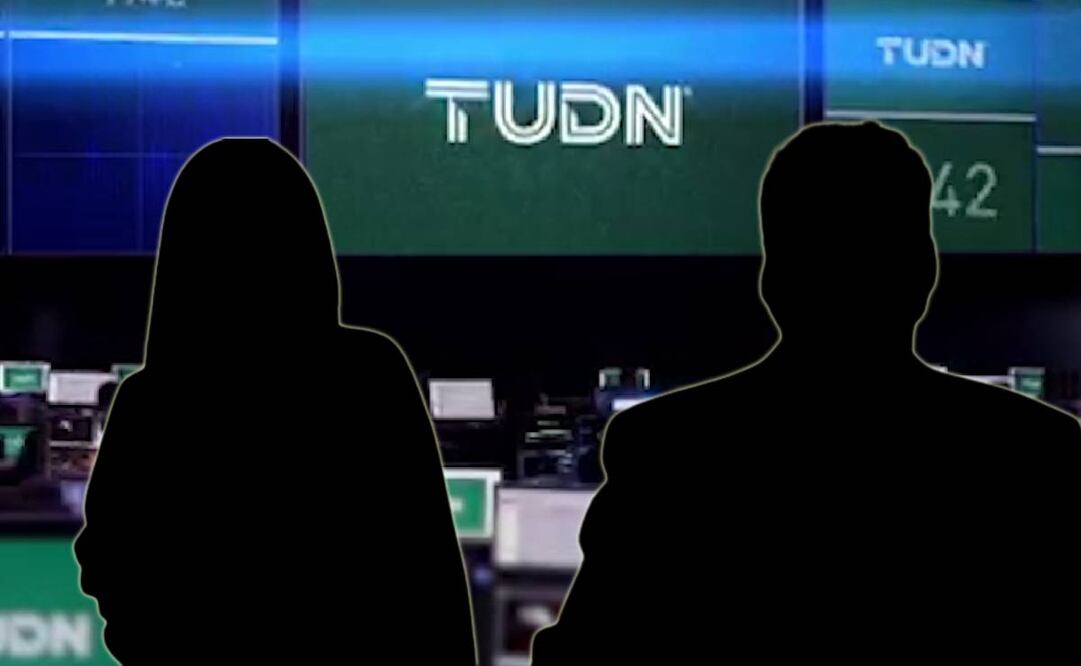 Estudio de TUDN, reportera Ana Caty Hernández y David Faitelson en siluetas / FOTOS: Capturas y TUDN