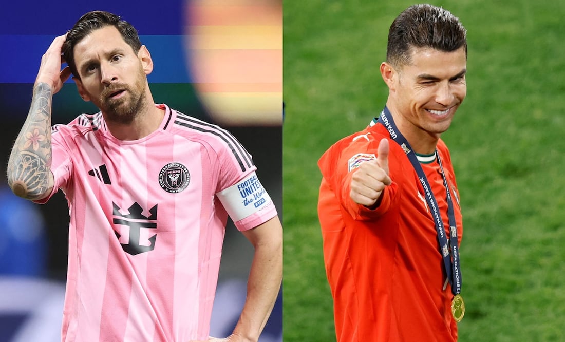 Lionel Messi con el Inter Miami y Cristiano Ronaldo con Portugal - Fotos: AFP