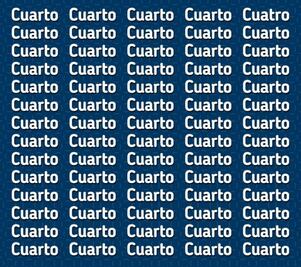 Solo una persona con una mente brillante puede encontrar la palabra CUATRO en solo 5 segundos
