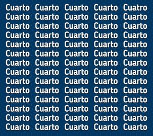 Solo una persona con una mente brillante puede encontrar la palabra CUATRO en solo 5 segundos