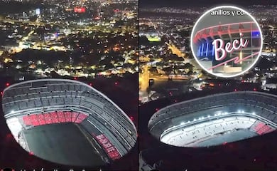 Estadio Azteca: Así comienza a verse de noche por dentro y con su iluminación LED en columnas