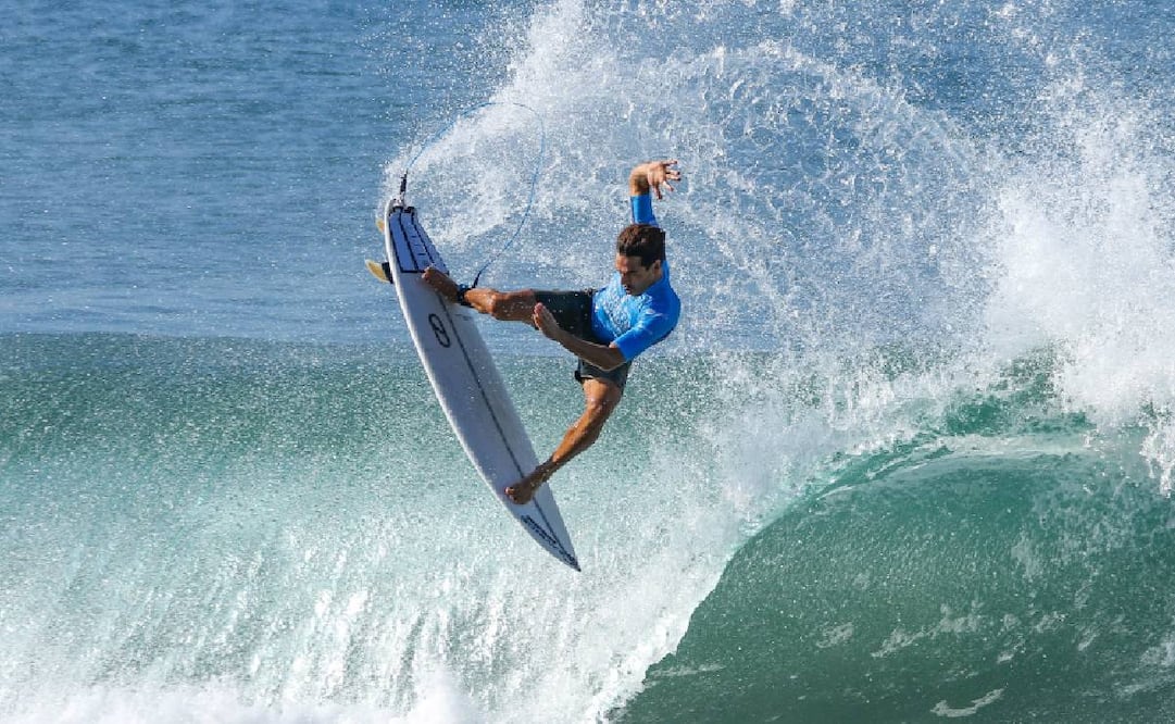 Sebastián Williams, durante su participación en el Pacífico Surf Open Puerto Escondido 2024. FOTO: wsl.qs