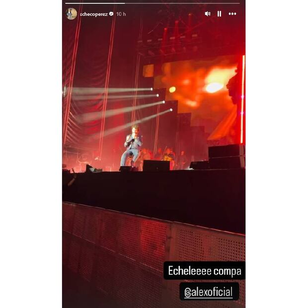 El piloto mexicano compartió en sus historias de Instagram su visita al concierto de Alejandro Fernández. FOTO: @schecoperez