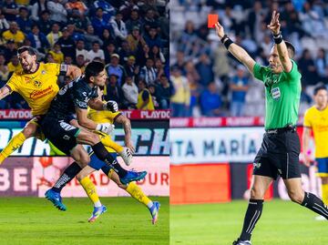 El fuerte choque entre Henry Martín y Carlos Moreno; ¿debió ser expulsión para el portero de Pachuca?