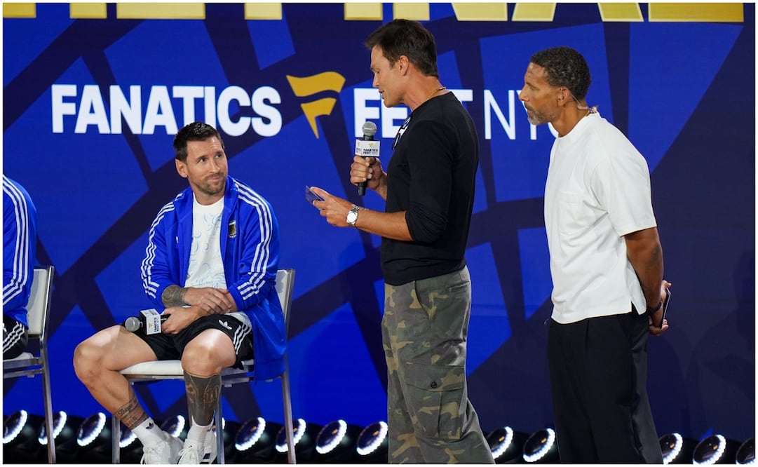 Messi junto a Tom Brady Foto: AP