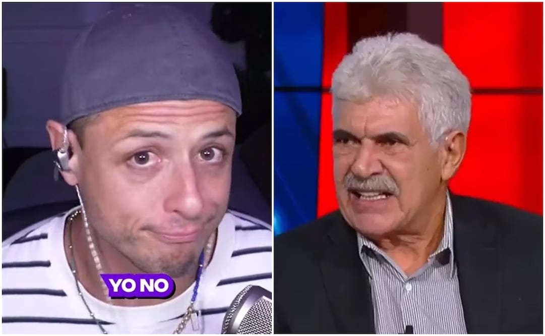 Chicharito Hernández en un streaming y Tuca Ferretti en Futbol Picante / FOTOS: capturas