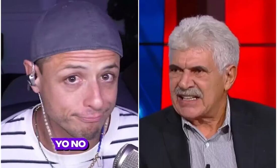 Chicharito Hernández en un streaming y Tuca Ferretti en Futbol Picante / FOTOS: capturas